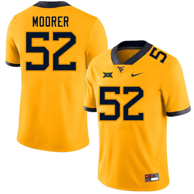 NCAA Men's Parker Moorer West Virginia Mountaineers Gold #52 Nike Stitched Football College Authentic Jersey OQ23E48VD